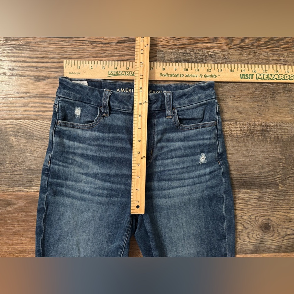 American Eagle Next Level Stretch Super Hi-Rise Jegging Jeans Sz4 Short Curvy - Picture 2 of 8